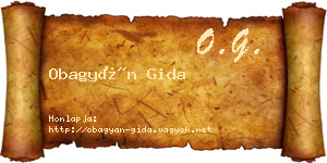Obagyán Gida névjegykártya